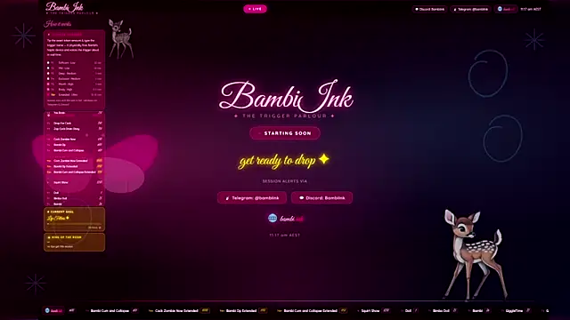 BambiInkXXX online show from April 16, 1:17 am